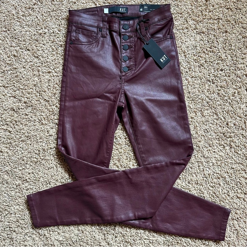 Kut From The Kloth Mia coated high rise skinny jeans
